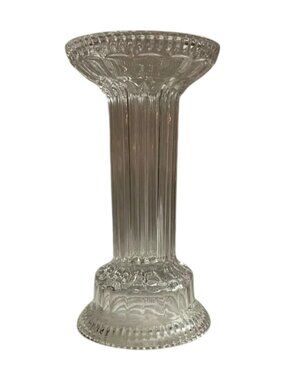 Vintage Crystal Clear Glass Flower Vase